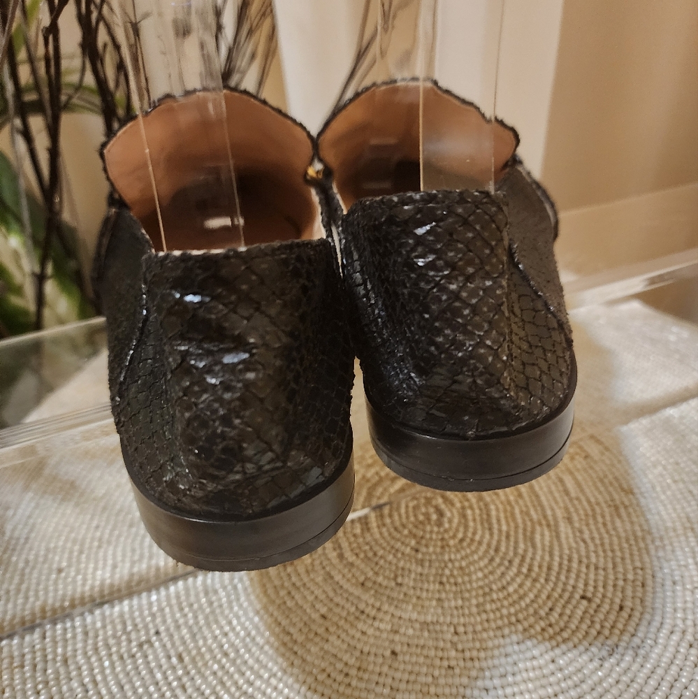 Zara women black  smart leather loafers size 37 us 6.5.New condition. - Picture 5 of 9
